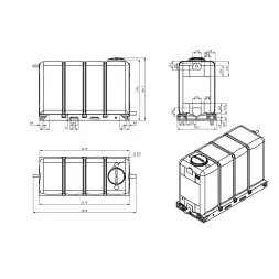 Емкость KR 4000л с 2 патрубками 90 и 63 мм белая в обрешетке New